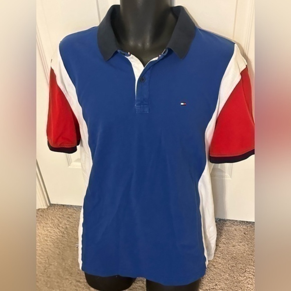 Vintage Tommy Hilfiger polo shirts lot of 2 size XL blue red black